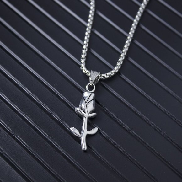 ❤️One Branch Flower Cute Simple Pendant necklace for women/men, N90201P221 - Picture 4 of 8